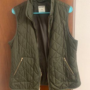 Olive Green Quilted Vest